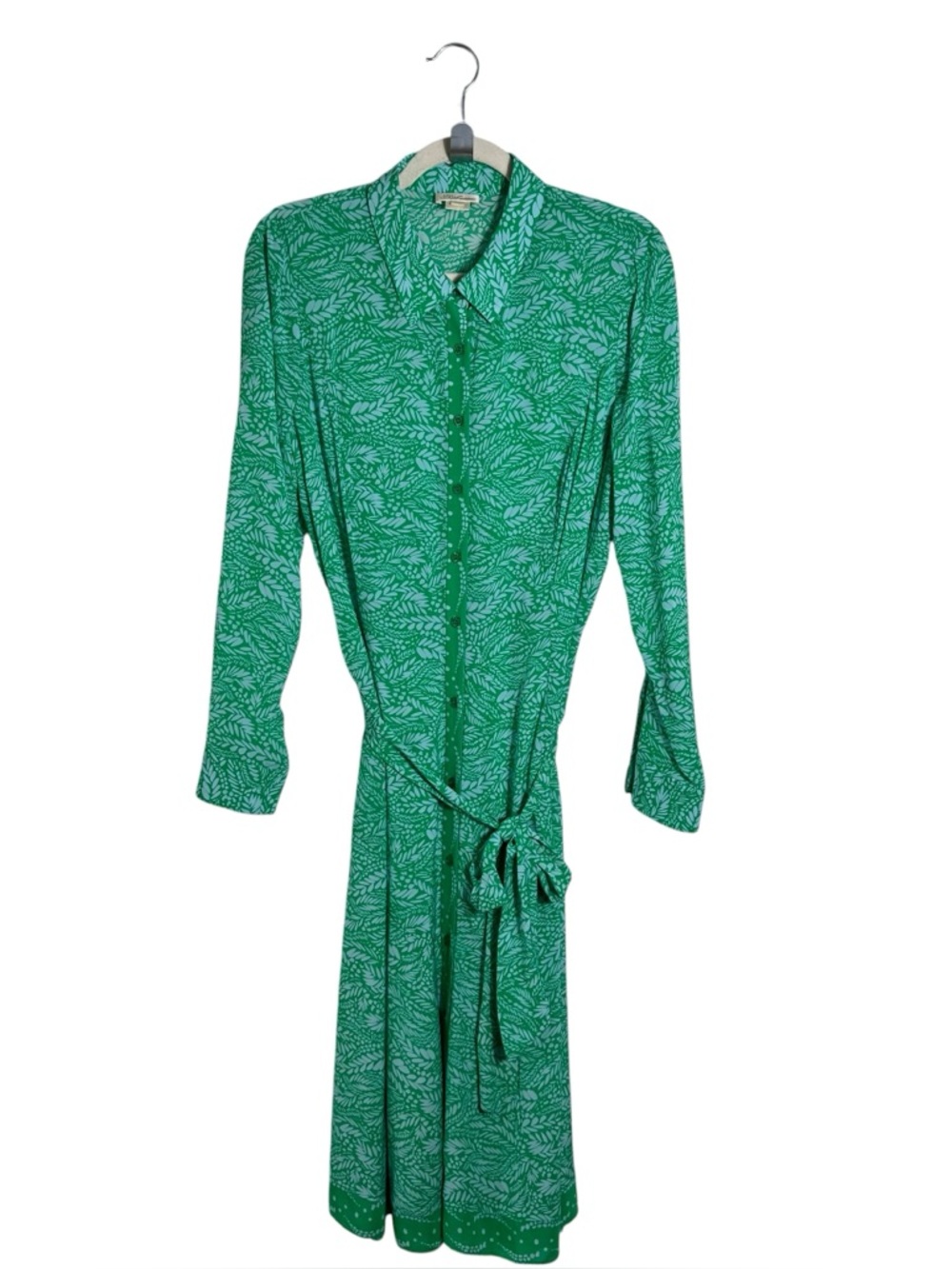 Shoshanna Valencia Botanical‎ Print Tie Waist Midi Shirt Dress 10
